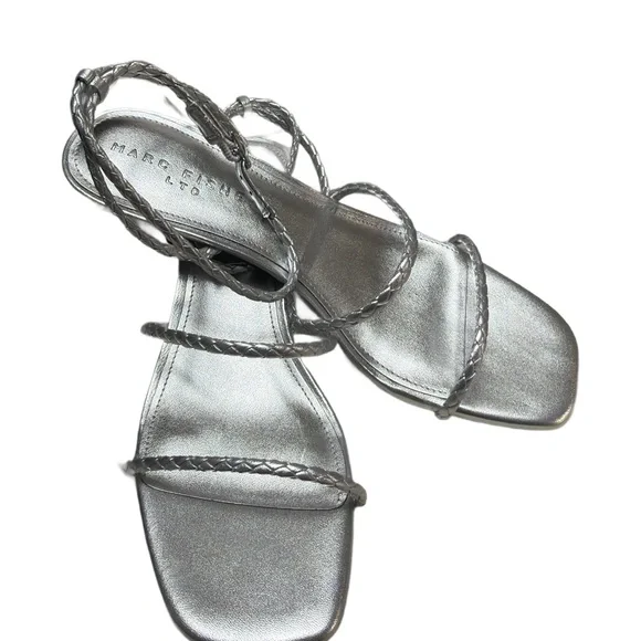 Marc fisher Elegant Silver Strappy Heels - Picture 2 of 3